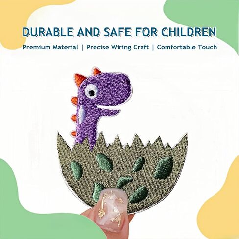 9 Pcs Dinosaur Iron On Patches - DIY Embroidered Iron Patches - Cute Dinosaur Patches Kids Iron On Patches for Clothes，Jeans，Backpacks, Hats (Various Sizes) in Saudi Arabia