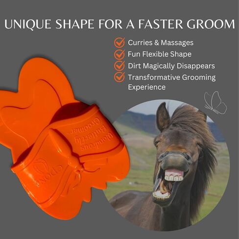 Epona Wondrous Butterfly Groomer Horse Grooming Tool (Orange) in Kuwait