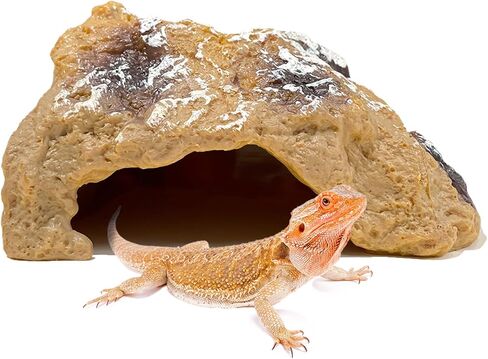 Reptile Hide Cave,Resin Rock for Reptile and Amphibians,Terrarium & Aquarium Habitat Hideout for Bearded Dragons,Lizards,Snakes,Turtles,Geckos,Ball Pythons(Small) in Saudi Arabia