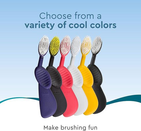 Radius Toothbrush Flex Brush BPA Free & ADA Accepted Designed to Improve Gum Health & Reduce Gum Issues - Right Hand - Orange White - Pack of 1 in Kuwait