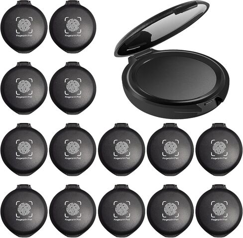 15PCS Black Fingerprint Ink Pads, Mini Portable Thumbprint Ink Pad for Notary Supplies Identification Security ID Fingerprint Cards Law Enforcement Fingerprint Kit Home Office Use in Kuwait