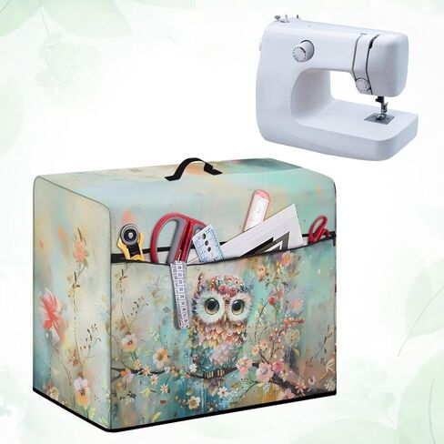 XseShusvy Owl Machine Machine Cover الغبار غطاء الغبار لآلة الخياطة العالمية قابلة للطي آلة خياطة النسيج غطاء معدات الخياطة المحمولة ديكور مهرجان مهرجان in Kuwait