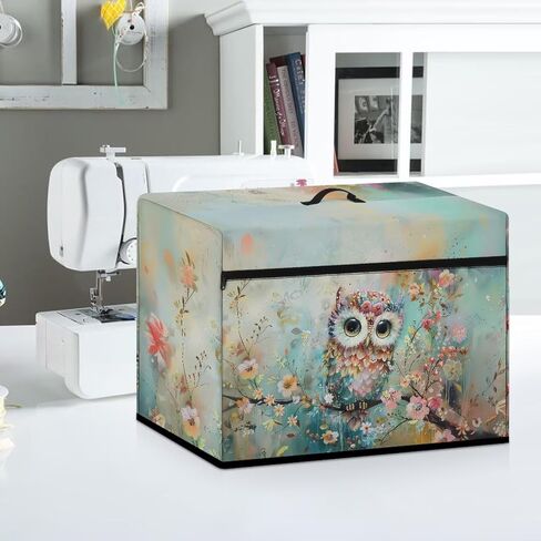 XseShusvy Owl Machine Machine Cover الغبار غطاء الغبار لآلة الخياطة العالمية قابلة للطي آلة خياطة النسيج غطاء معدات الخياطة المحمولة ديكور مهرجان مهرجان in Kuwait