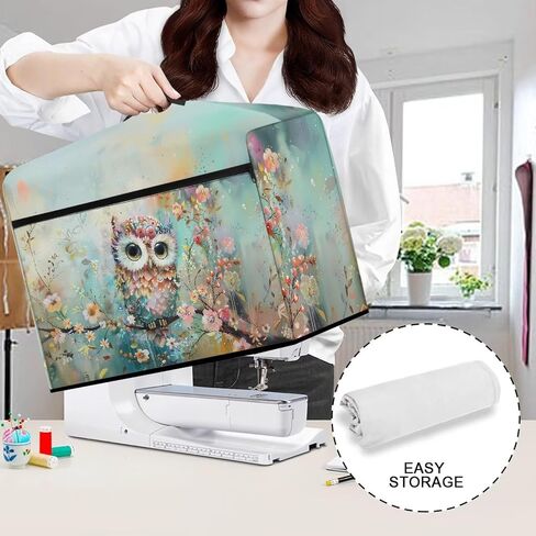 XseShusvy Owl Machine Machine Cover الغبار غطاء الغبار لآلة الخياطة العالمية قابلة للطي آلة خياطة النسيج غطاء معدات الخياطة المحمولة ديكور مهرجان مهرجان in Kuwait