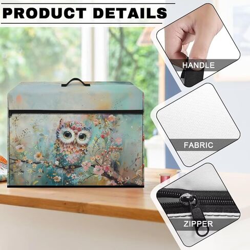 XseShusvy Owl Machine Machine Cover الغبار غطاء الغبار لآلة الخياطة العالمية قابلة للطي آلة خياطة النسيج غطاء معدات الخياطة المحمولة ديكور مهرجان مهرجان in Kuwait