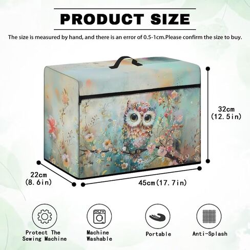 XseShusvy Owl Machine Machine Cover الغبار غطاء الغبار لآلة الخياطة العالمية قابلة للطي آلة خياطة النسيج غطاء معدات الخياطة المحمولة ديكور مهرجان مهرجان in Kuwait