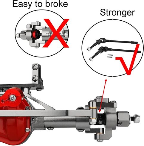 New Enhanced Hard Steel Front Rear Axle Shaft CVD for Axial SCX10 RC Crawler Heavy Duty Metal Upgrade Replacement Parts (Front) in Kuwait