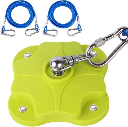 Heavy-Duty Dog Tie Out Stake with 2X20FT Tangle-Free Cables-360° Swivel Anchor, 200LBS Capacity-Stainless Steel&Aluminum Alloy for Two Dogs (Outdoor Camping/Yard)(Dog Stake+2X20ft Cable/200lbs) in Kuwait