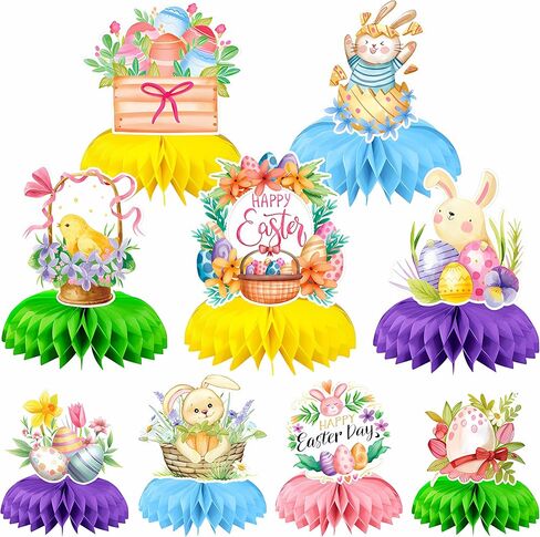 8 PCS Dinosaur Birthday Party Decorations Supplies for 1 2 3 5 Year Old Girls Boys, 7.9inch Big Honeycomb Centerpiece Table Decorations, Multi-colored Dinosaurs Party Favors for kids 4-8 Jamonxi in Kuwait