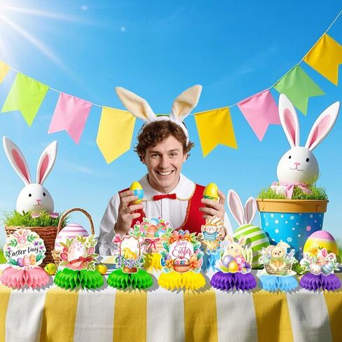 8 PCS Dinosaur Birthday Party Decorations Supplies for 1 2 3 5 Year Old Girls Boys, 7.9inch Big Honeycomb Centerpiece Table Decorations, Multi-colored Dinosaurs Party Favors for kids 4-8 Jamonxi in Kuwait