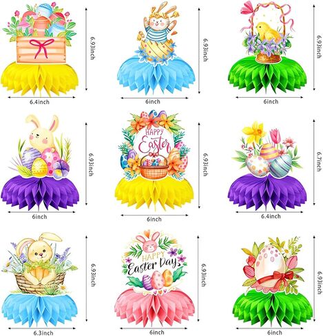 8 PCS Dinosaur Birthday Party Decorations Supplies for 1 2 3 5 Year Old Girls Boys, 7.9inch Big Honeycomb Centerpiece Table Decorations, Multi-colored Dinosaurs Party Favors for kids 4-8 Jamonxi in Kuwait