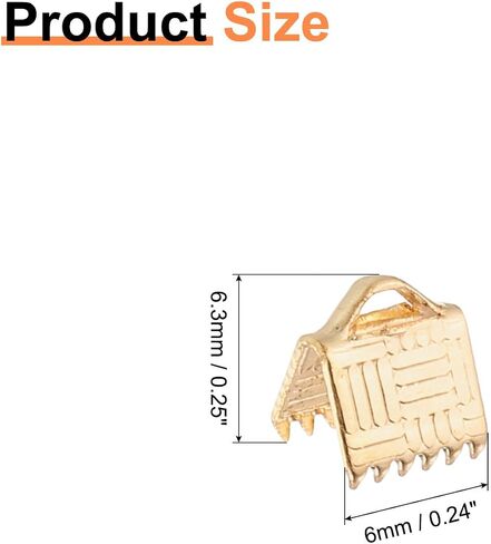 uxcell 150Pcs Ribbon End Crimp Clamps, 6mm Stripe Texture Pinch Cord End Clasps for Ribbon Lace Bookmark Ends Keychain DIY Bracelet Making, White Silver in Kuwait