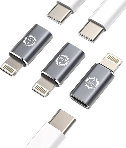محول USB C أنثى إلى Lightning ذكر (3 عبوات) ملحقات معتمدة من Apple MFI لهاتف Iphone 14 13 12 11 Pro Max Mini X Xs Xr Se 7 8 Plus كابل شاحن Ipad Air TypeC محول منفذ شحن موصل سلك in Kuwait