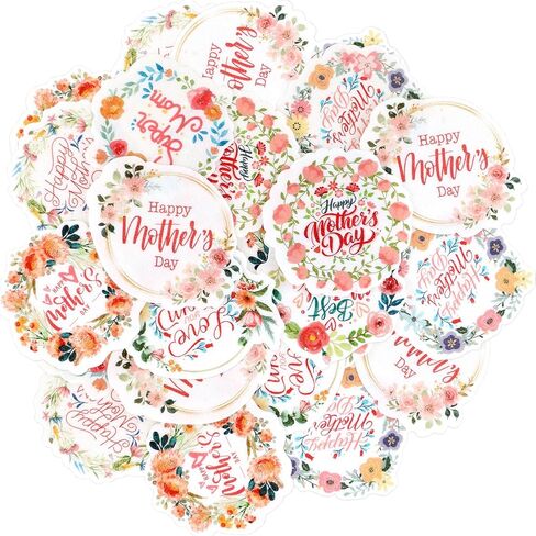 56 Pcs Edible Cupcake Toppers with Floral Decorations for Mother's Day, Mom's Birthday, and Best Mom Ever Celebrations (Mother's Day Round) in Saudi Arabia