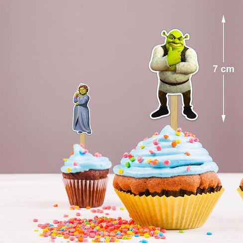 Shrk Cupcake Toppers – Cute Ogre Themed Birthday Decorations | Fun Party Cake Picks for Shrk Themed Celebrations and Events in Kuwait