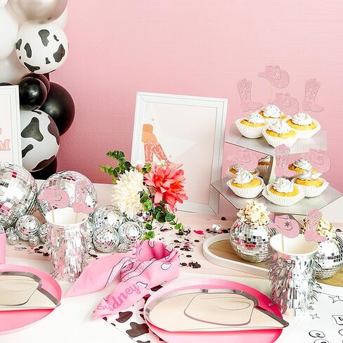 24 PCS Cowboy Cupcake Toppers Glitter Cowgirl Hats Boots Cupcake يختار ديكورات الحزب الغربي للأولاد الفتيات الغربيين موضوعًا للاستحمام طفل عيد ميلاد ديكورات كعكة in Kuwait