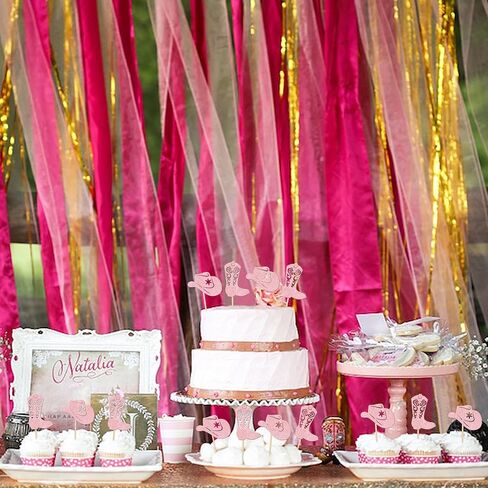 24 PCS Cowboy Cupcake Toppers Glitter Cowgirl Hats Boots Cupcake يختار ديكورات الحزب الغربي للأولاد الفتيات الغربيين موضوعًا للاستحمام طفل عيد ميلاد ديكورات كعكة in Kuwait