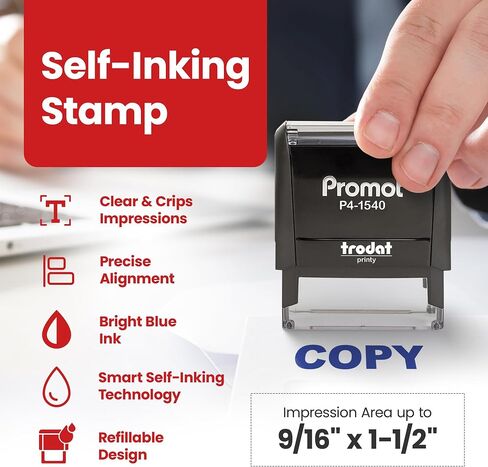 Promot Stamp Copy - Self Inking Rubber Stamp in Blue Ink in Kuwait