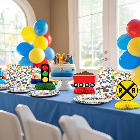 9 Pack Train Table Decorations - Train Party Decorations for Kids' Birthday and Baby Shower - Train Table Toppers in Kuwait