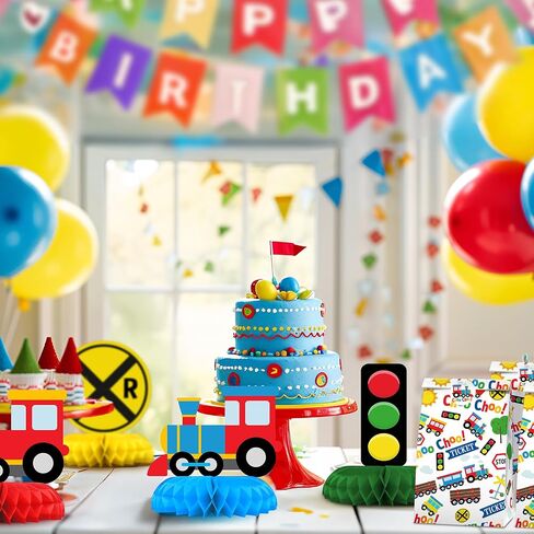 9 Pack Train Table Decorations - Train Party Decorations for Kids' Birthday and Baby Shower - Train Table Toppers in Kuwait
