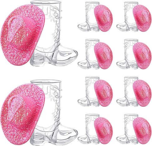 Vesici 20 PCS Glitter Mini Cowgirl Hat Tiny Cowboy Shot Glass Decor in Kuwait