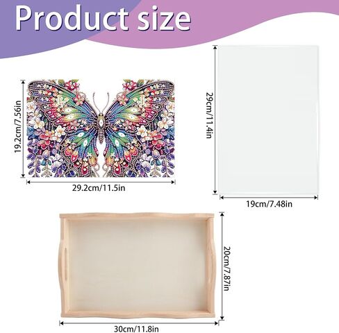 JISHSHAY Elf Diamond Art Kits for Adults Serving Trays Diamond Painting Kits for Adults Fruit Trays Adult Crafts Coffee Table Tray Gem Art Food Tray Craft Kits for Adult Wooden Tray Snack Tray 20×30cm in Saudi Arabia