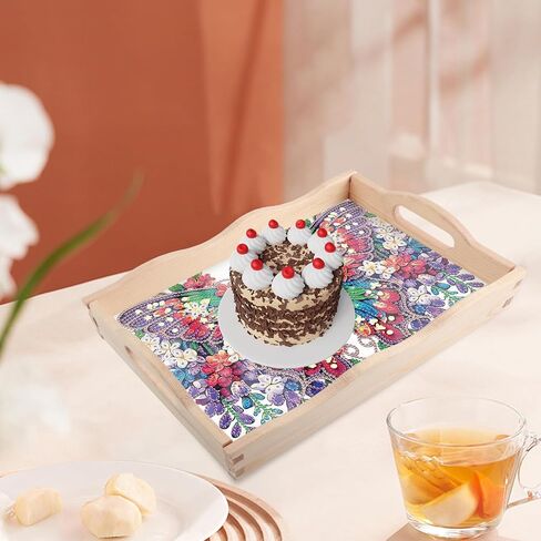 JISHSHAY Elf Diamond Art Kits for Adults Serving Trays Diamond Painting Kits for Adults Fruit Trays Adult Crafts Coffee Table Tray Gem Art Food Tray Craft Kits for Adult Wooden Tray Snack Tray 20×30cm in Saudi Arabia