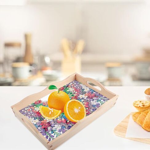 JISHSHAY Elf Diamond Art Kits for Adults Serving Trays Diamond Painting Kits for Adults Fruit Trays Adult Crafts Coffee Table Tray Gem Art Food Tray Craft Kits for Adult Wooden Tray Snack Tray 20×30cm in Saudi Arabia