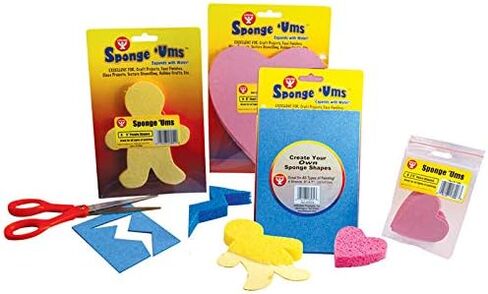 Hygloss Products Ums, Compressed Sponges for Crafts, 2.5-Inch Hearts, Assorted Colors, 6 Pcs in Saudi Arabia