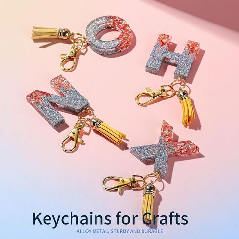 LEOBRO 60 PCS Swivel Snap Hooks and Key Rings, Keychain Clips and Key Chain Rings, Lobster Claw Clasps for Key Chains, Jewelry, Crafts, Gold in Saudi Arabia