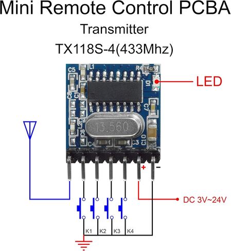 QIACHIP 20 Sets RX480E 433MHz RF Wireless Transmitter and Receiver Module + RF 433MHz Copper Spring Antenna Kit, High Frequency Super Regenerative Transceiver Module for Arduino Burglar Alarm in Kuwait