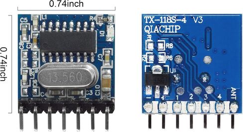 QIACHIP 20 Sets RX480E 433MHz RF Wireless Transmitter and Receiver Module + RF 433MHz Copper Spring Antenna Kit, High Frequency Super Regenerative Transceiver Module for Arduino Burglar Alarm in Kuwait