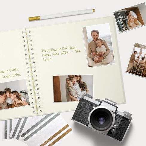 ألبوم سجل قصاصات Vienrose (8 × 8 بوصات) ألبومات صور قصاصات ، كتاب "Travel Scrapbook" ، كتاب ذاكرة ، كتاب ذاكرة مثالي لحفل الزفاف ، الطفل ، العائلة ، التخرج ، الحيوانات الأليفة (20 ورقة/40 صفحة ، بيج) in Kuwait