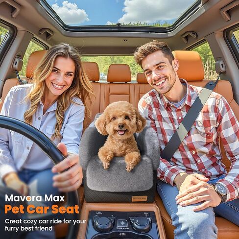 محمولة مقعد صغير للكلب للسيارة ، معززة مقعد السيارة بالوحدة الفاخرة في مركز الكلاب مع تشيترات السلامة ، حاملة السفر للحيوانات الأليفة لسيارات الدفع الرباعي ، شاحنة (سوداء/رمادي) in Kuwait