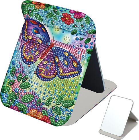 Jishshay Diamond Painting Mirrors مجموعة ماندالا الماس مرآة الماس اللوحة الماس للطي مرآة الماس الماكياس الماكياج مرآة فن الماس المدمج مرآة الماس الماس مرآة مضغوطة 4.33 × 6.29in in Saudi Arabia
