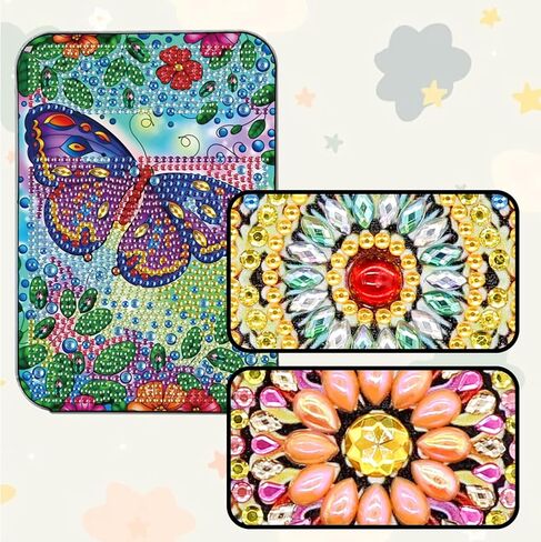 Jishshay Diamond Painting Mirrors مجموعة ماندالا الماس مرآة الماس اللوحة الماس للطي مرآة الماس الماكياس الماكياج مرآة فن الماس المدمج مرآة الماس الماس مرآة مضغوطة 4.33 × 6.29in in Saudi Arabia