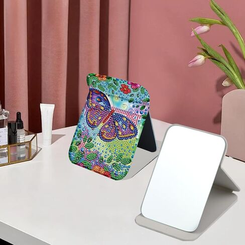 Jishshay Diamond Painting Mirrors مجموعة ماندالا الماس مرآة الماس اللوحة الماس للطي مرآة الماس الماكياس الماكياج مرآة فن الماس المدمج مرآة الماس الماس مرآة مضغوطة 4.33 × 6.29in in Saudi Arabia