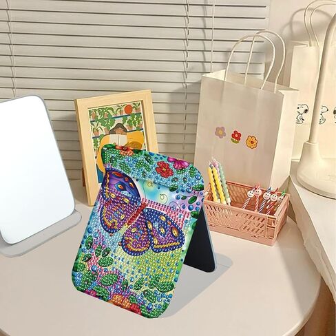 Jishshay Diamond Painting Mirrors مجموعة ماندالا الماس مرآة الماس اللوحة الماس للطي مرآة الماس الماكياس الماكياج مرآة فن الماس المدمج مرآة الماس الماس مرآة مضغوطة 4.33 × 6.29in in Saudi Arabia