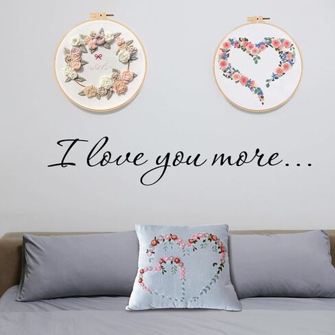 طقم تطريز Fonnuy Crewel Pillow Case ، Loving You Loving You Floral Stamped Pattern Matters للمبتدئين Audlt ، Works Crafts Throw Pillow Cover Great For Worth ، 18 × 18 '' (رمادي فاتح) in Kuwait