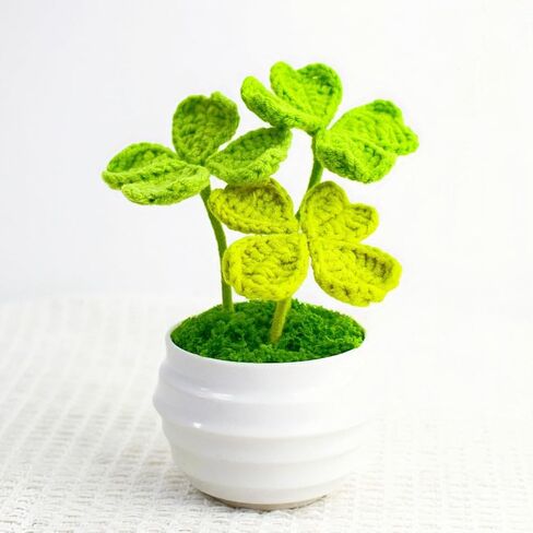 Crochet Flowers Potted Plants,Handcrafted The Money Tree Gifts for Women,Teacher,Friends, Family and Lover, Crochet Flowers Potted,Knitted Flowers Pot for Home Office Decor, Car Decoration, Holiday in Kuwait