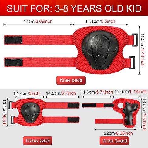 Knee Pads for Kids， Knee Pads and Elbow Pads Set Toddler 3-10 Years Protective Gear Set for Girls Boys with Wrist Guards for Skating Cycling Bike Rollerblading Scooter in Kuwait