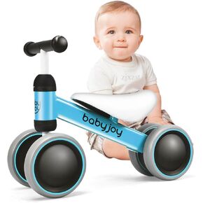 Baby Joy Baby Baby Balance Bikes ، Baby Bicycle ، أطفال أطفال أطفال أطفال طفل طفل لمدة 9-24 شهرًا ، هدايا Ride-On Toys في الهواء الطلق لمدة عام واحد ، لا توجد دراجة للعبث 4 عجلات (زرقاء) (زرقاء)