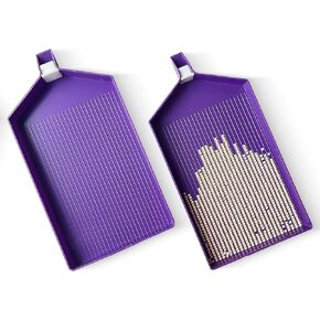 2Pcs Big Size Diamond Painting Trays with Stopper, Diamond Art Trays for Adults, Diamond Painting Trays with Lids/Covers, Diamond Art Accessories and Tools (Purple)