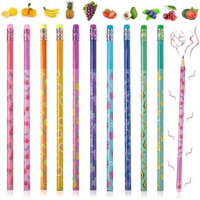 120 قطعة من أقلام الرصاص المعطرة للأطفال بقلصات معطرة مع محايات فاكهة HB Graphite Pencil لإلغاء موازم حفلات القرطاسية المدارس
