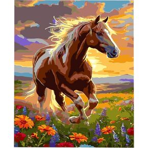 OiUyamn Digital Oil Paint by Numbers Att for البالغين ، اللوحة القماشية بواسطة مجموعة أرقام ، لوحة زيتية للبالغين DIY على القماش ، مجموعة ديكور فن الجدار المنزلي (16 × 20 بوصة)