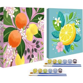 2 Pack Paint by Numbers with Frame,Hummingbird Paint by Number Kits for Adults,Paint by Numbers for Beginner on Canvas,DIY Acrylic Easy Oil Painting Arts Gift Crafts Kits for Home Wall Decor 8x8inch