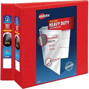 Avery Heavy-Duty View 3 Binders Ring ، 3 بوصة واحدة من حلقات EZD ، 2 جليد أحمر (46044)