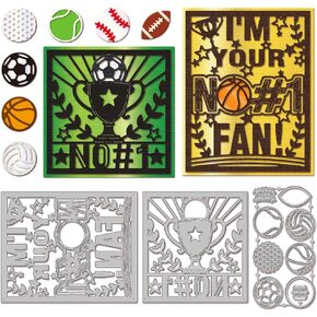Globleland Sport Ball قطع يموت بطل المعادن الكأس يموت قطع كرة السلة خلفية قطع النقش لبطاقات الورق الحرف اليقفية لصنع البطاقات الورقية
