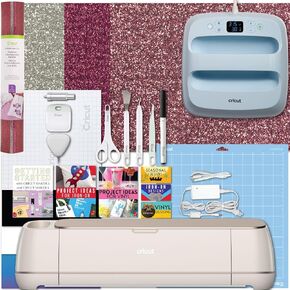 آلة Cricut Maker 4 مع حزمة فينيل وحزمة- آلة قطع حرفية صديقة للمبتدئين مع مواد أساسية ، ومشاريع ديكور متنوعة فينيل فينيل ، والملابس والشارات