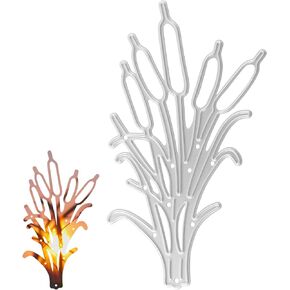 Reed Grass Metal Cutting Dies for Card Making, Leave Plant Frame Stencil Stamps and Die Cuts for DIY Albums Scrapbooking Wedding Home Decor Paper Crafts (4.41x2.6in)